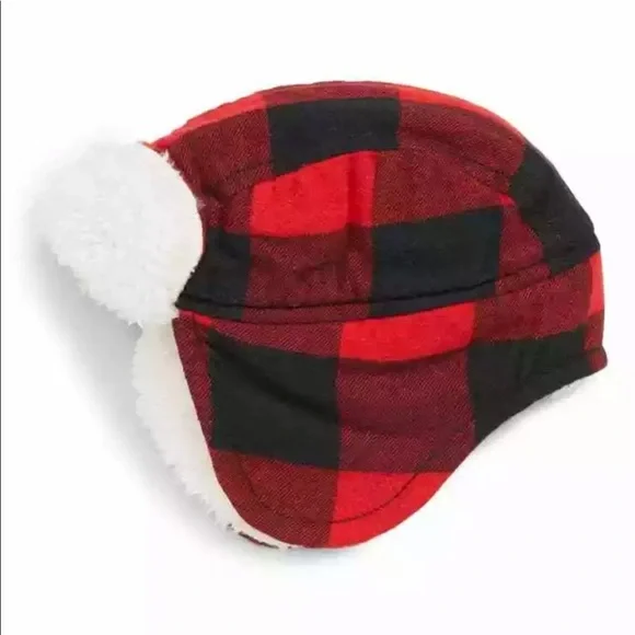 Tucker + Tate Red Chili Buffalo Check Hat 0-12M - Picture 1 of 2